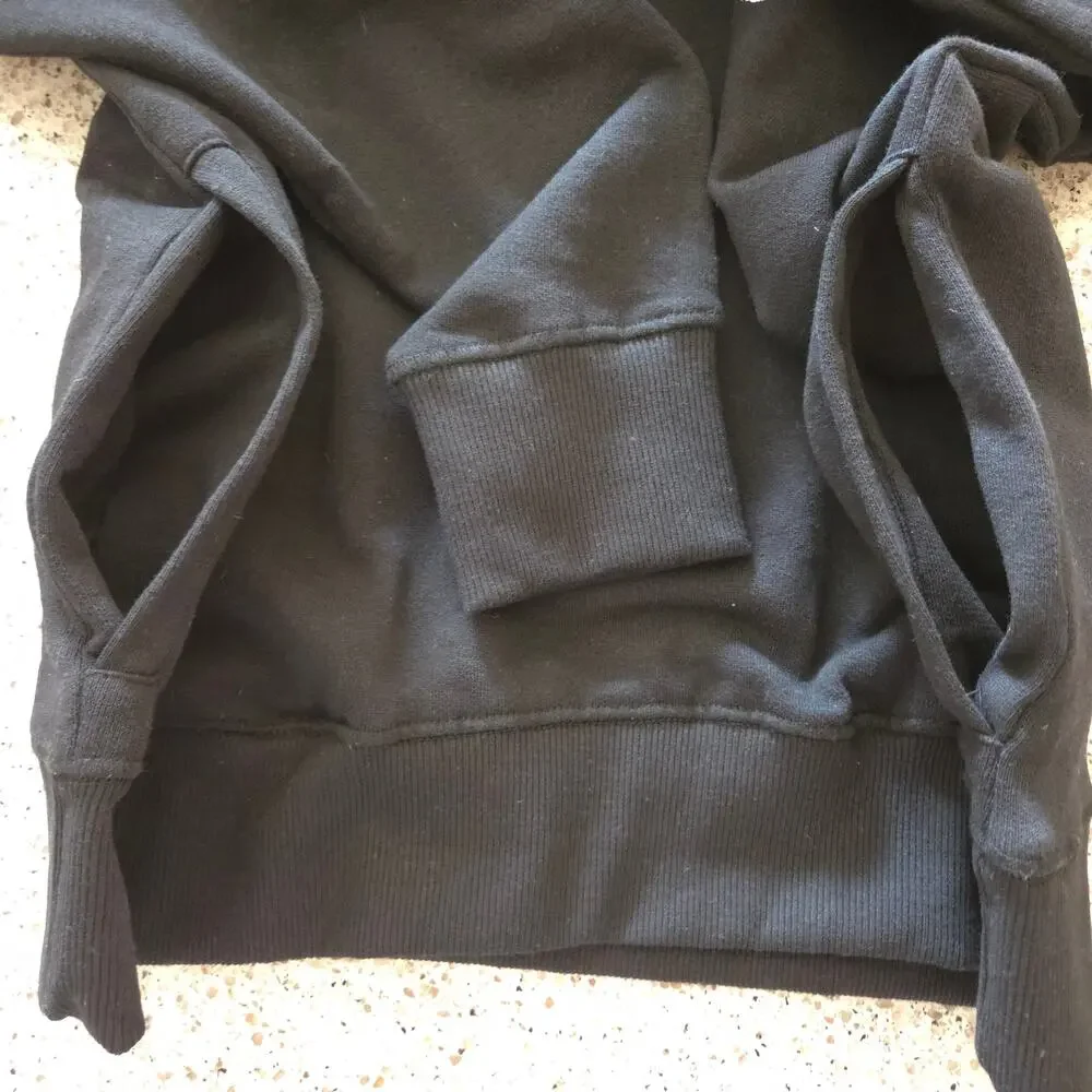 Banana Republic Men's Logoed Print Black Garment Dye Hoodie Sweatshirt NWOT✨️M